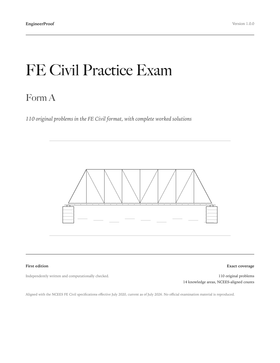 FE Civil Practice Exam Form A cover
