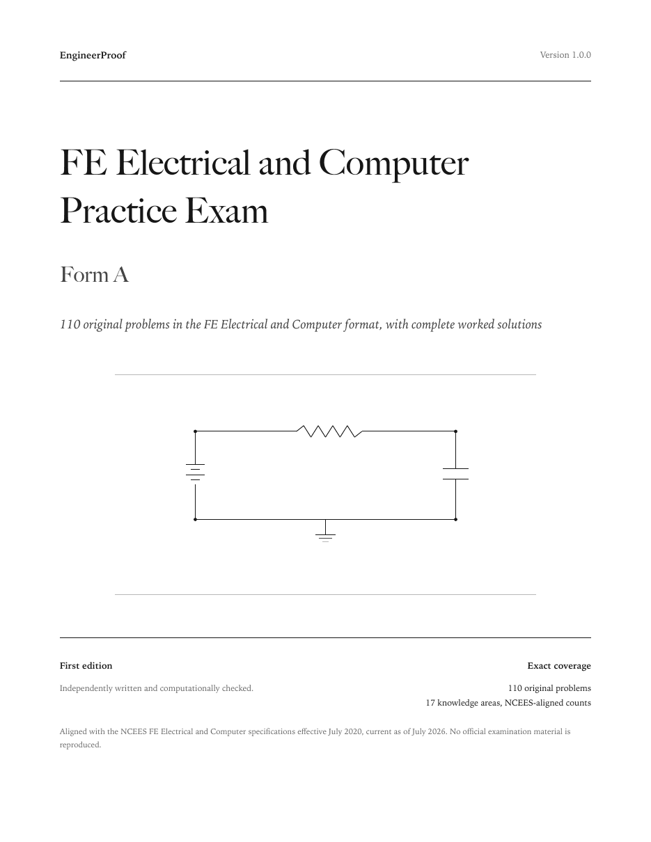 FE Electrical and Computer Practice Exam Form A cover
