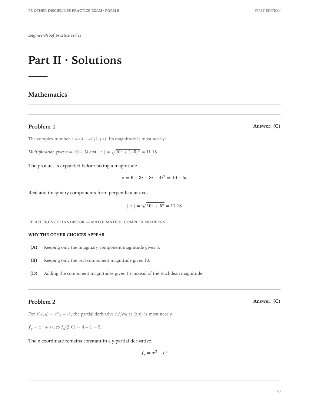 FE Other Disciplines Form B: A worked-solution page from the current release